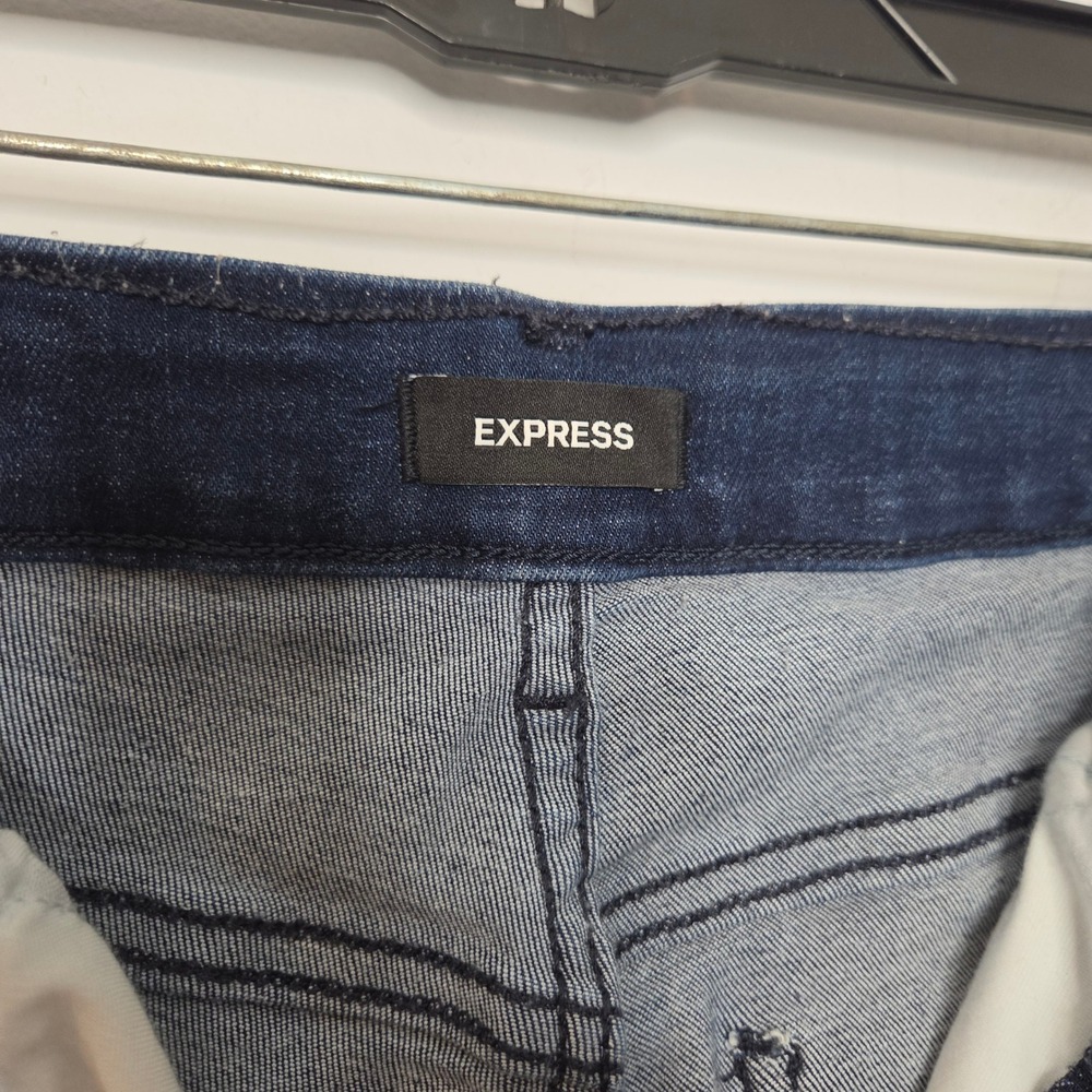 Express Curvy Skinny High Rise Jeans Dark Wash Blue Womens 12R Denim - Picture 3 of 8